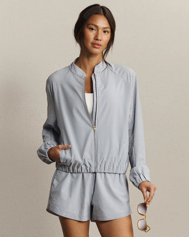 Rhone Saltair Jacket in Washed Navy Stripe at Baseline Social