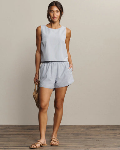 Rhone Saltair Tank in Washed Navy Stripe at Baseline Social