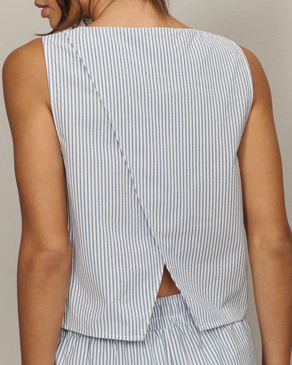 Rhone Saltair Tank in Washed Navy Stripe at Baseline Social