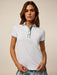 Greyson Scarlett Luxe Short Sleeve Polo in Arctic at Baseline Social