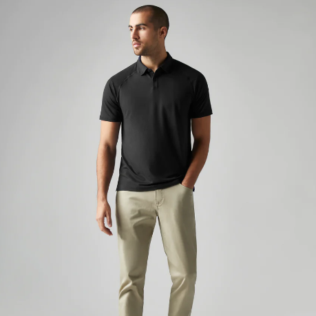 Rhone Delta Pique Polo in Black