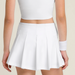Classic Pleated Mini Skirt in Bright White - Baseline Social