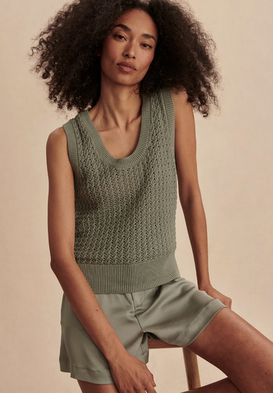 Ferns Open Knit Tank in Shadow - Baseline Social