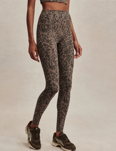 Varley's FreeSoft High Rise Leggings 28" in Brown Contrast Cheetah at Baseline Social