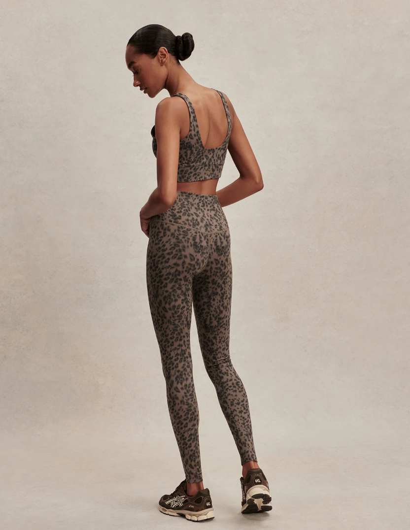Varley's FreeSoft High Rise Leggings 28" in Brown Contrast Cheetah at Baseline Social
