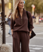 Varley's Sally Half Zip Sweatshirt in Coffee Bean Marl at Baseline Social