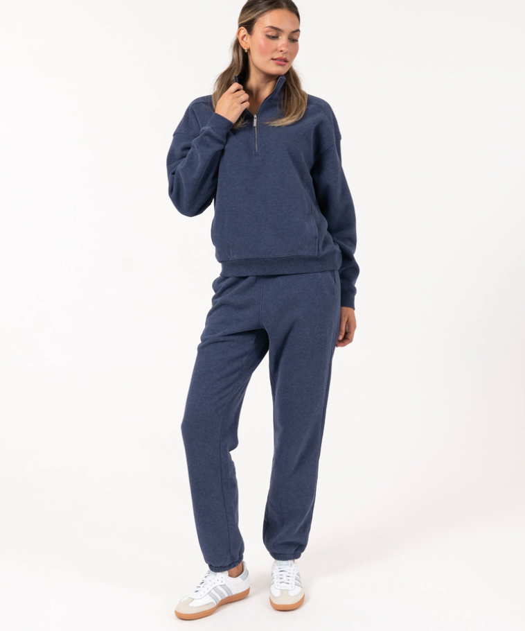 Serenity Half-Zip in Fleet Navy Heather - Baseline Social