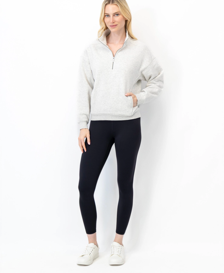 Serenity Half-Zip in Ivory Heather - Baseline Social