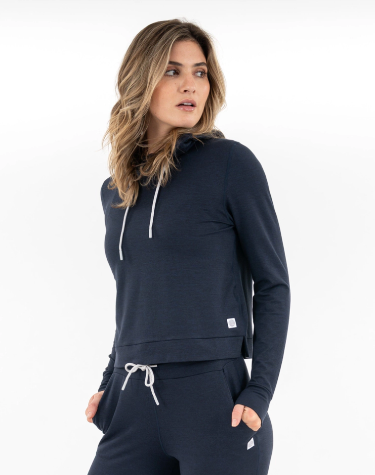 Tempo Performance Hoodie in Fleet Navy/Nightshade Heather - Baseline Social