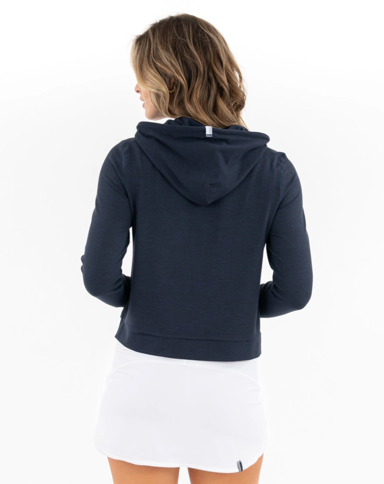 Tempo Performance Hoodie in Fleet Navy/Nightshade Heather - Baseline Social