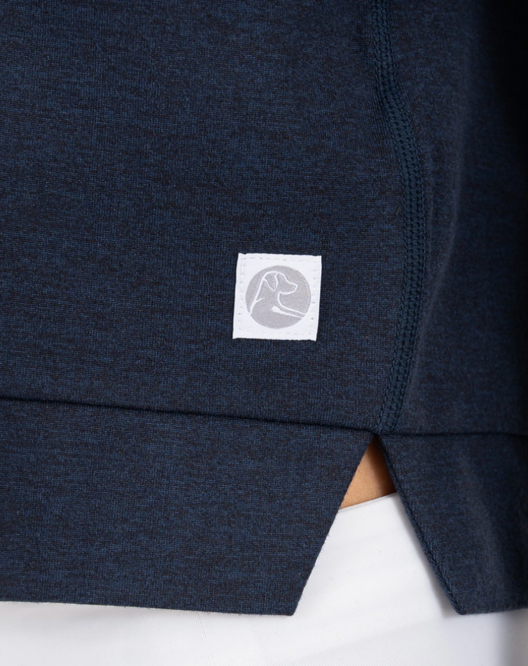 Tempo Performance Hoodie in Fleet Navy/Nightshade Heather - Baseline Social