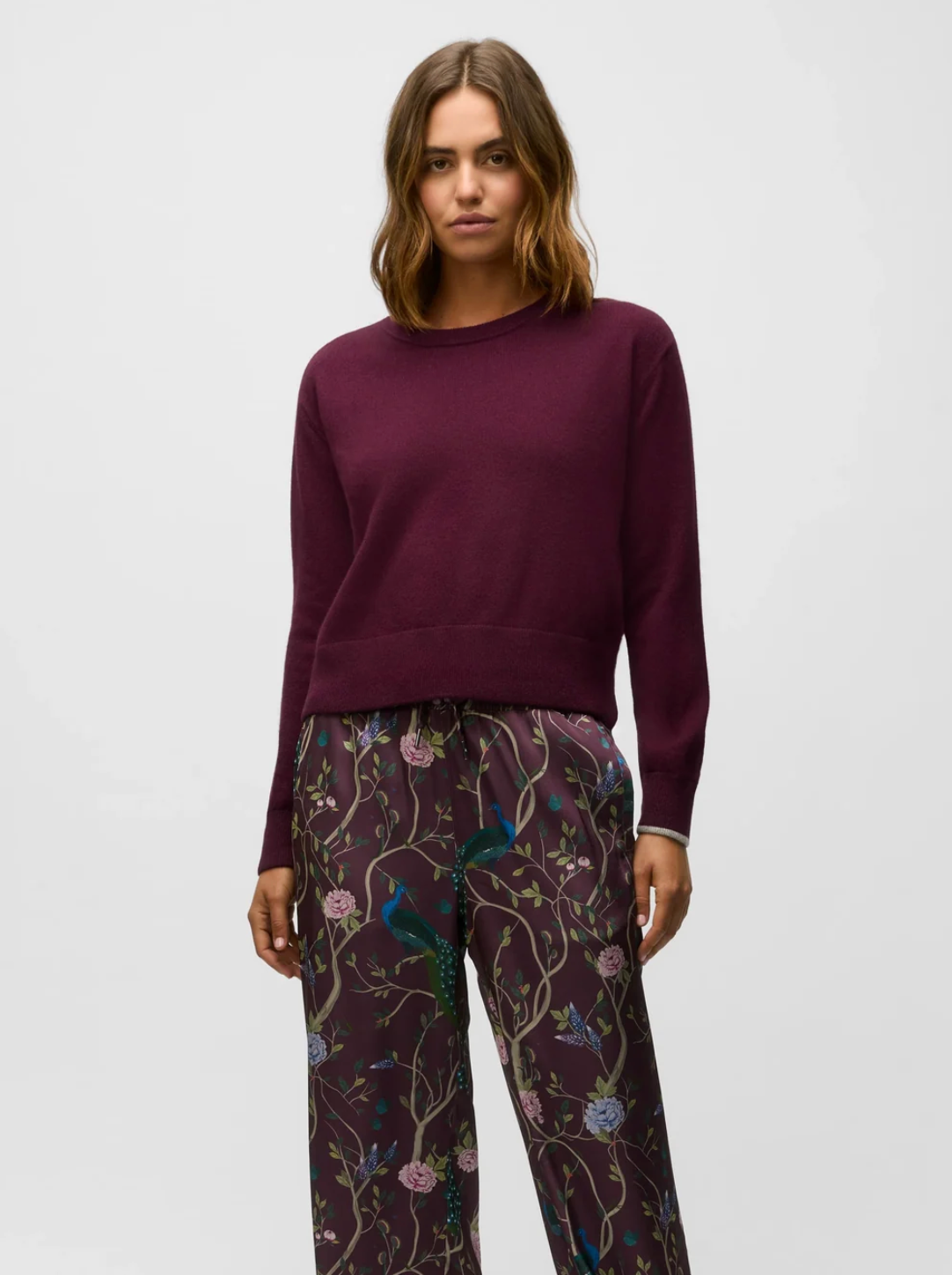 Koko Crew Sweater in Merlot - Baseline Social