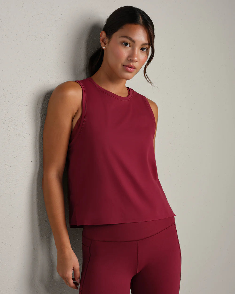 Rhone Serene Tank in Cranberry at Baseline Social