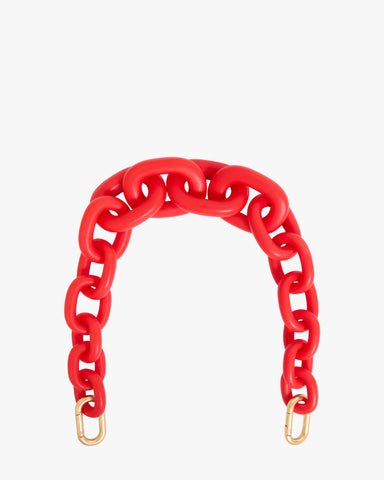 Clare V. Shortie Strap in Bright Poppy Matte Resin at Baseline Social