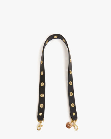 Clare V. Shoulder Strap in Black w/ Grommets at Baseline Social