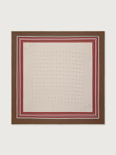 Varley Silk Signature Scarf in Taupe/Rumba Rose at Baseline Social