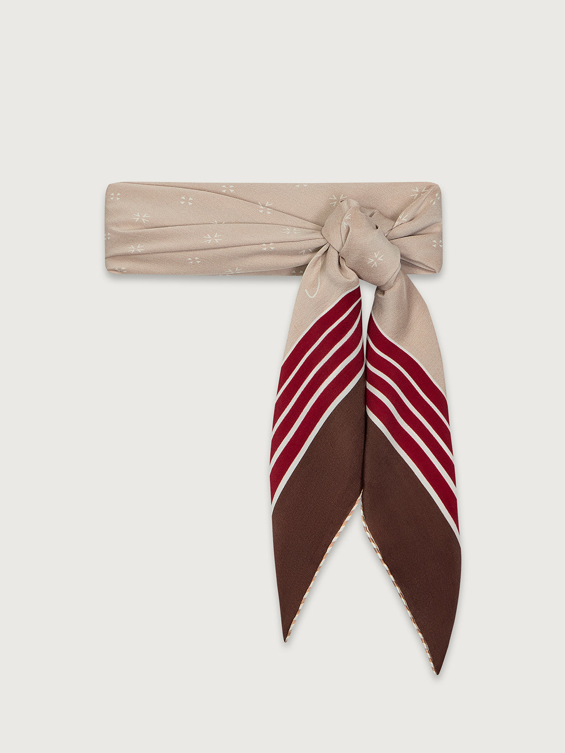 Varley Silk Signature Scarf in Taupe/Rumba Rose at Baseline Social