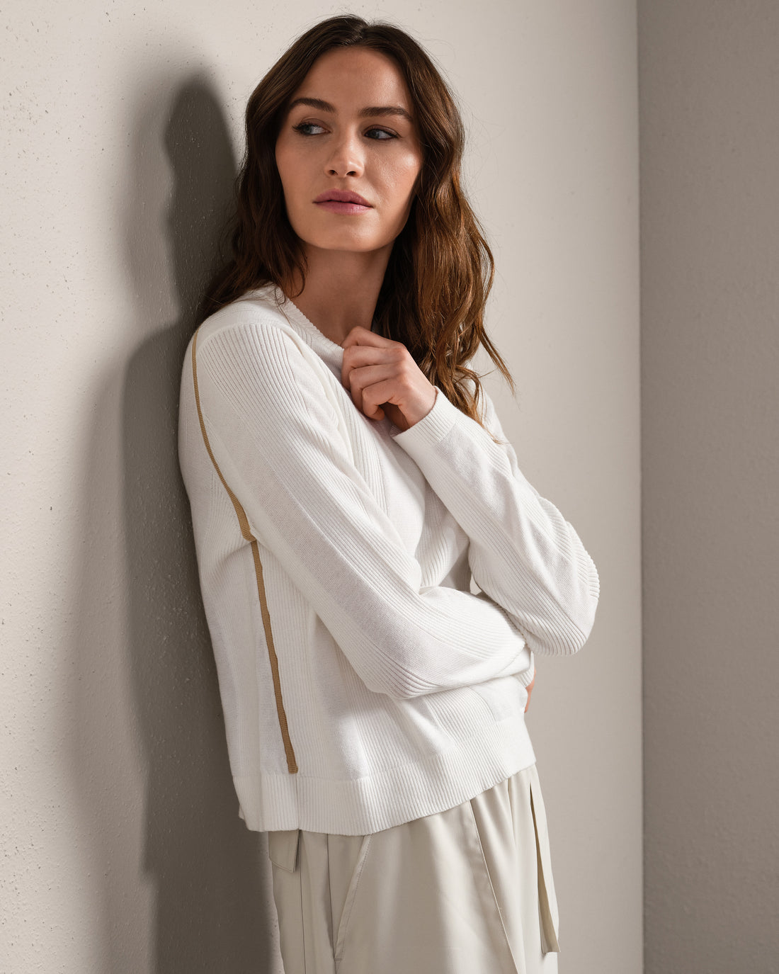 Somer Pullover Sweater in Snow White at Baseline Social