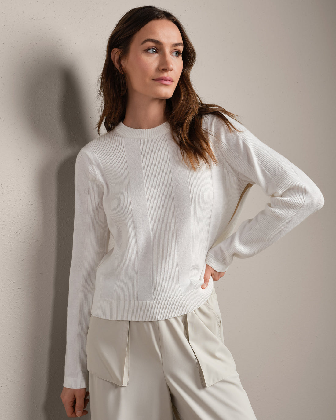 Somer Pullover Sweater in Snow White at Baseline Social