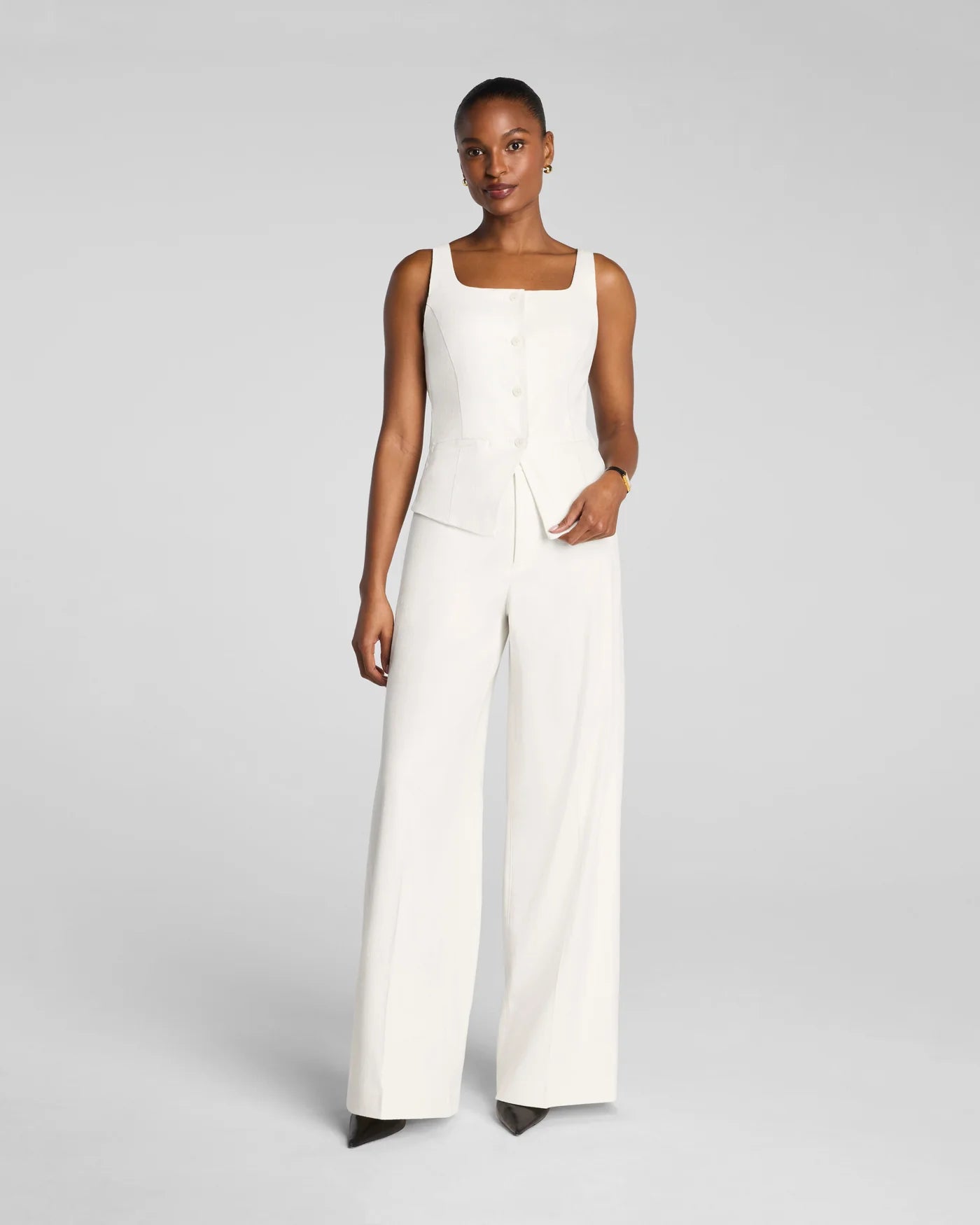 Spanx EasyBreezy Linen Super Wide Leg Pant in Ivory at Baseline Social