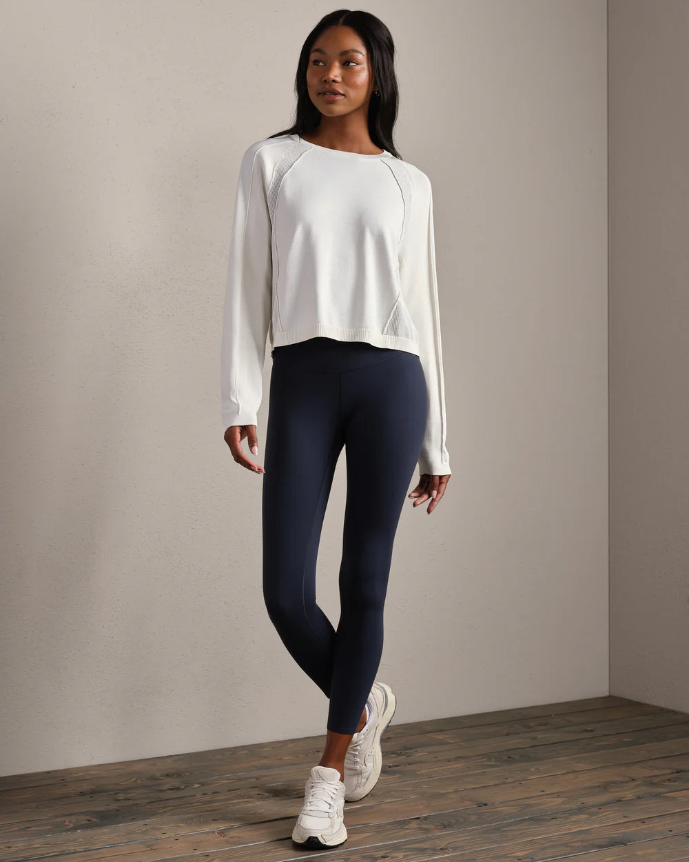 Rhone Sporty Sweater in Snow White at Baseline Social