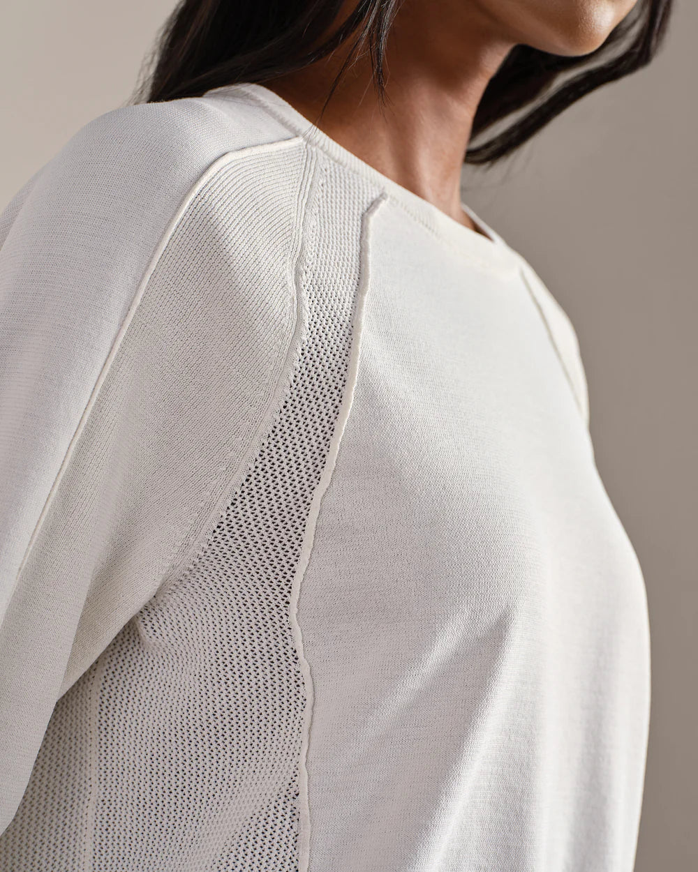 Rhone Sporty Sweater in Snow White at Baseline Social