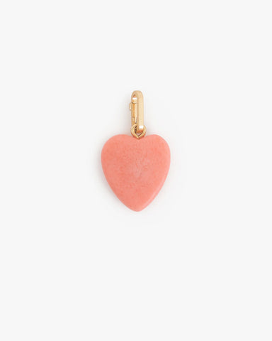 Clare V. Stone Heart Charm in Coral at Baseline Social