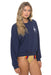 Bolt Stitch Relaxed Crew Sweatshirt in Navy/White