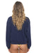 Bolt Stitch Relaxed Crew Sweatshirt in Navy/White