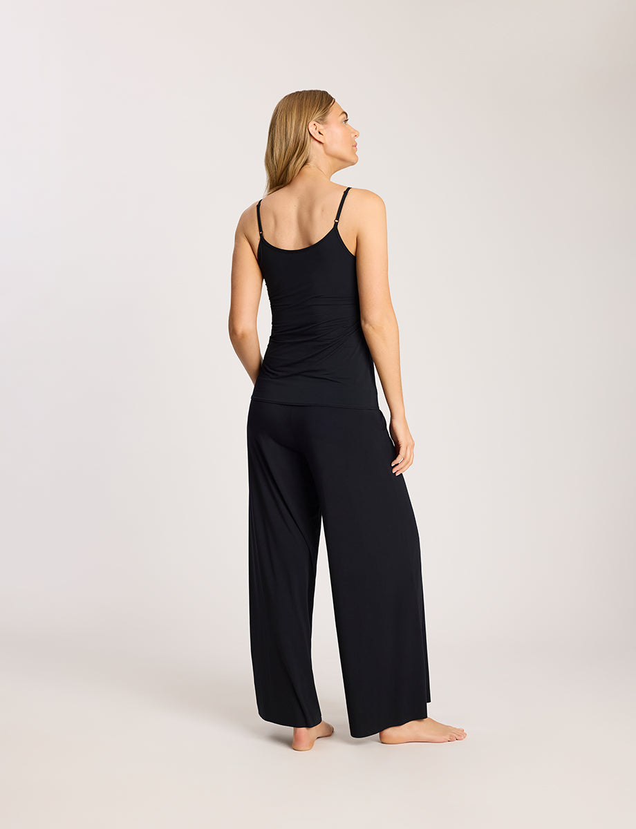 Butter V-Neck Cami with Shelf Bra in Black
