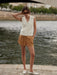 Varley Tatyana Cable Knit Vest in Egret at Baseline Social