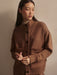 Varley Sabrina Button Through Sweater in Golden Bronze Marl at Baseline Social