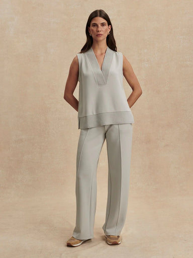 Freida V Neck Tank in Blue Clay - Baseline Social