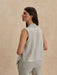 Freida V Neck Tank in Blue Clay - Baseline Social