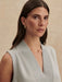 Freida V Neck Tank in Blue Clay - Baseline Social