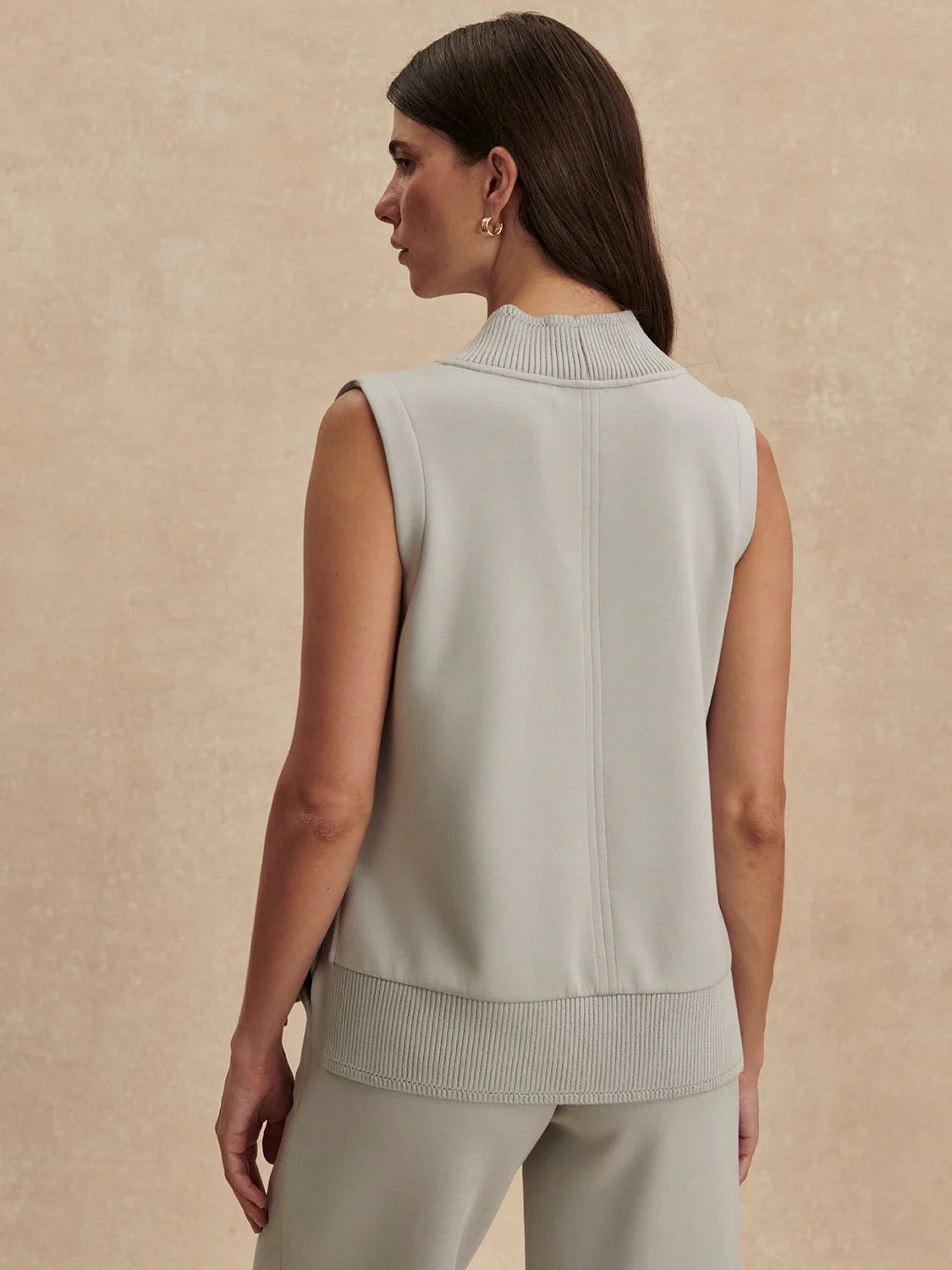 Freida V Neck Tank in Blue Clay - Baseline Social
