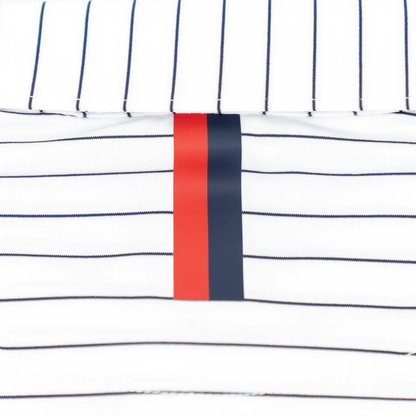 Rhoback Captain Stripe Performance Polo in White/Fleet Navy at Baseline Social