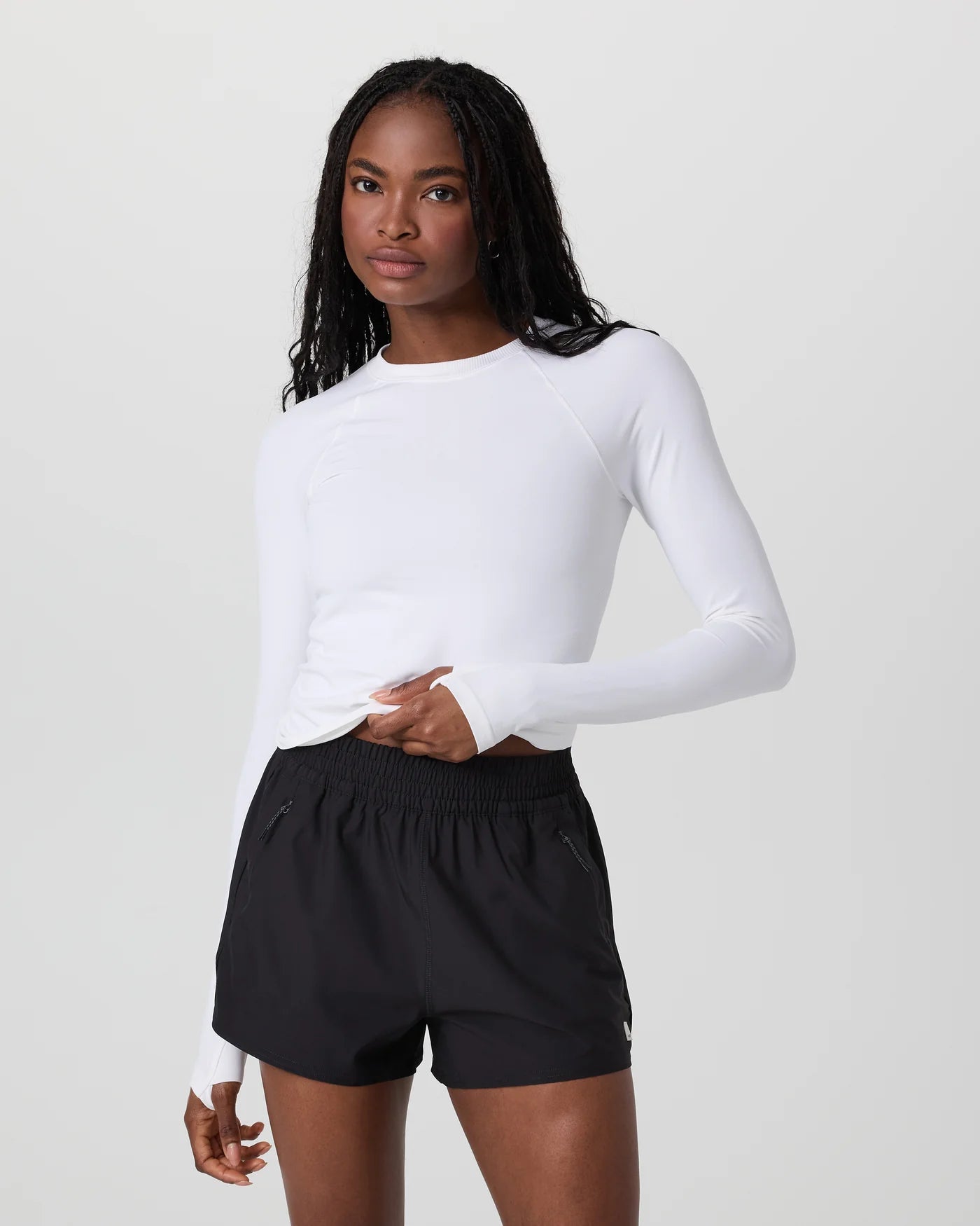 Long Sleeve Surge Seamless Tee in White - Baseline Social