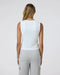 Vuori Halo Essential Scoop Tank in White at Baseline Social