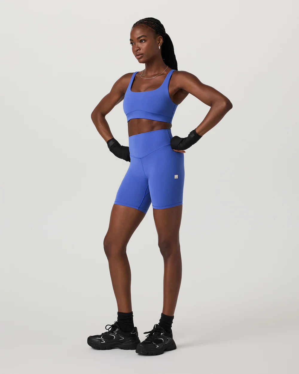 Vuori AllTheForm Bra in Bright Iris at Baseline Social