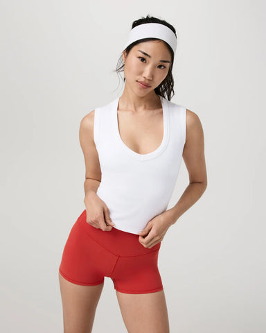 Everyday Cotton Stretch Tank in White - Baseline Social