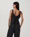 Vuori Trestles Twill Button Front Top in Black at Baseline Social