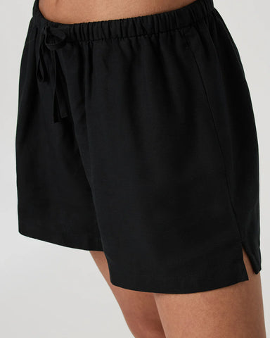 Vuori Trestles Twill Tie Short in Black at Baseline Social