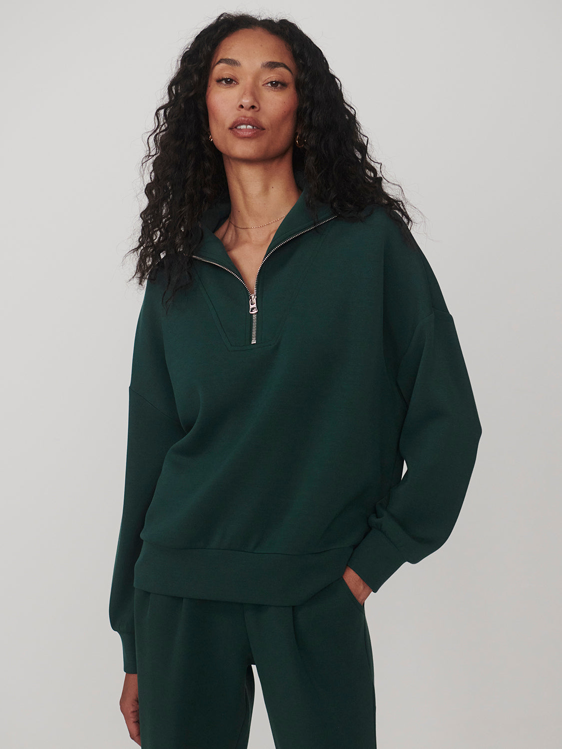 Hawley Half Zip Sweat in Ponderosa Pine