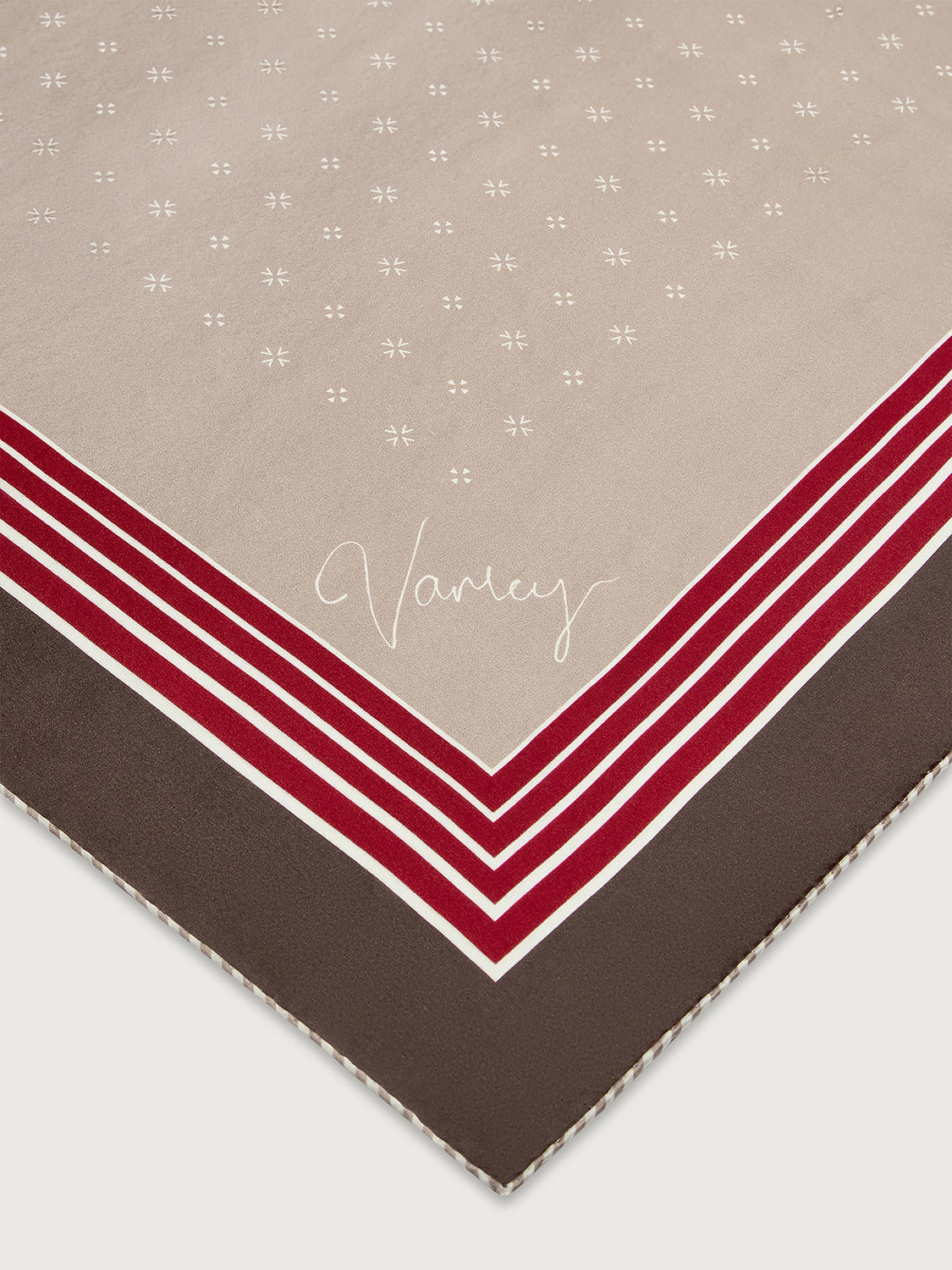 Varley Silk Signature Scarf in Taupe/Rumba Rose at Baseline Social