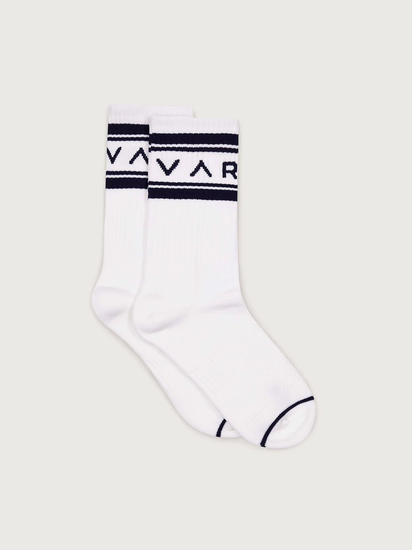 Varley Astley Active Sock in White/Blue Nights at Baseline Social