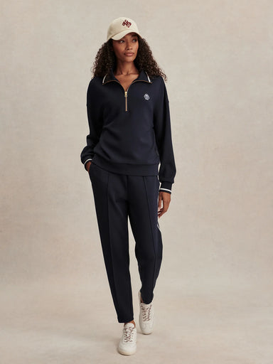 Varley Bertie Half-Zip Sweat in Navy at Baseline Social