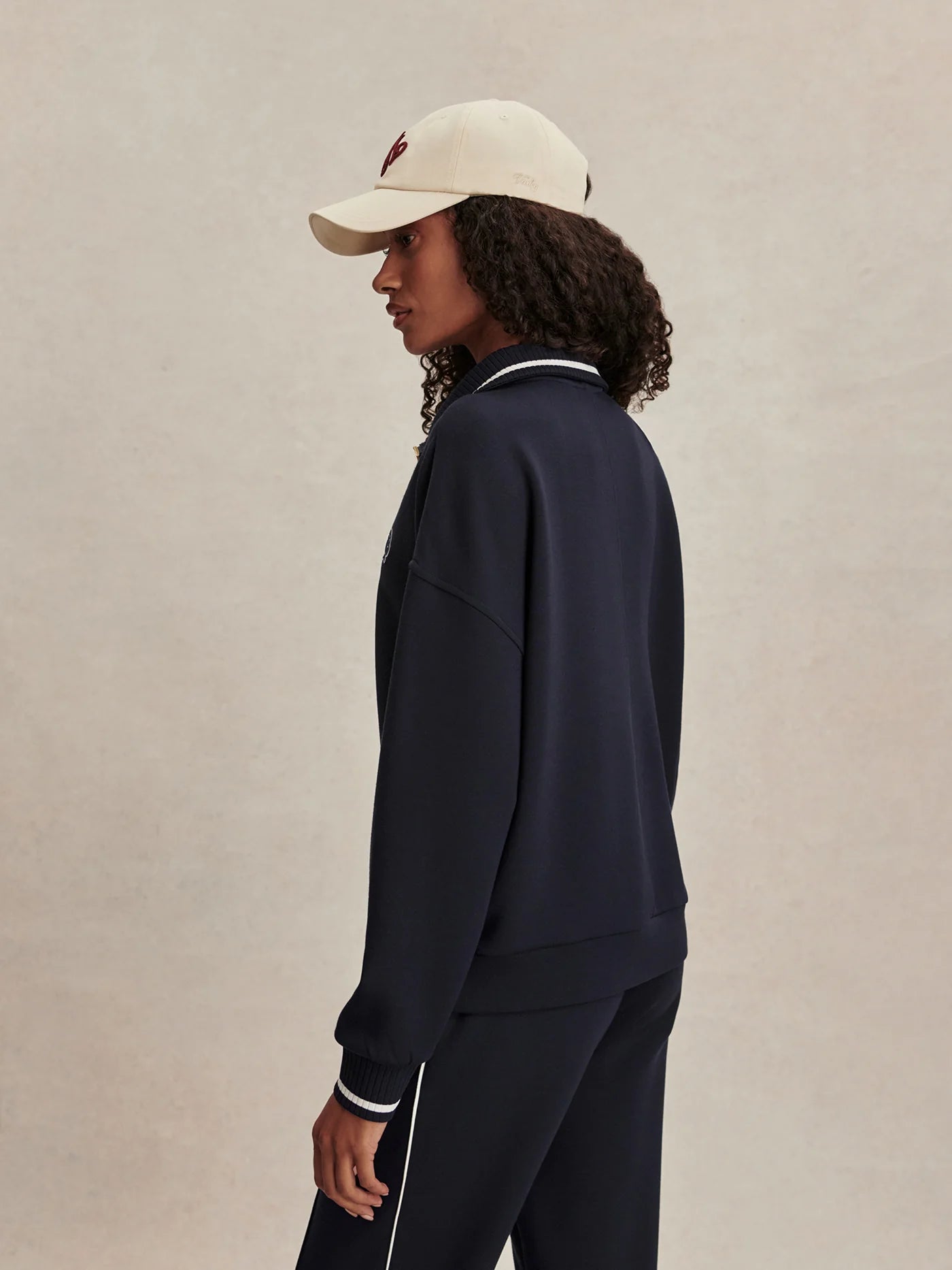 Varley Bertie Half-Zip Sweat in Navy at Baseline Social