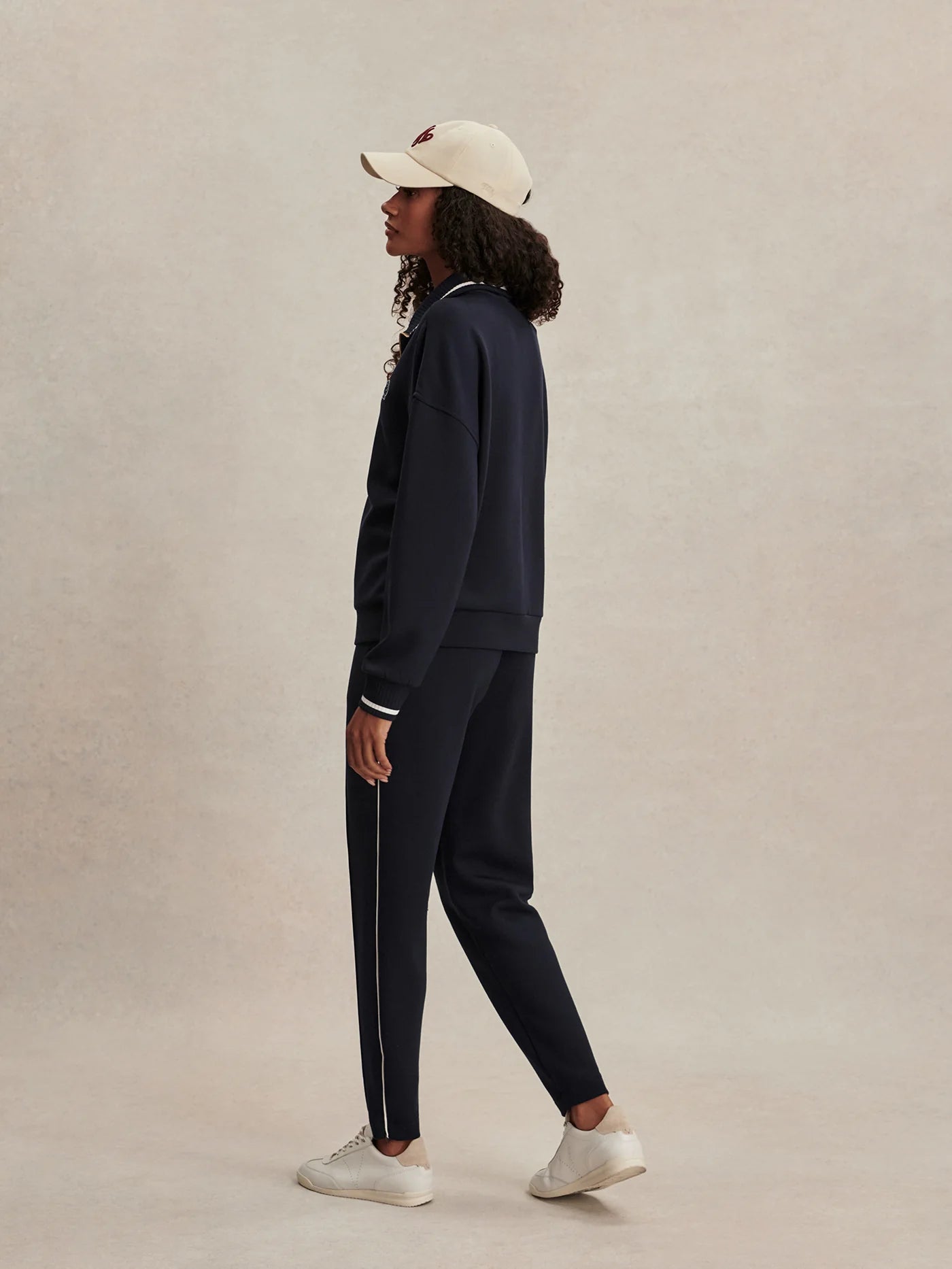 Varley Bertie Half-Zip Sweat in Navy at Baseline Social
