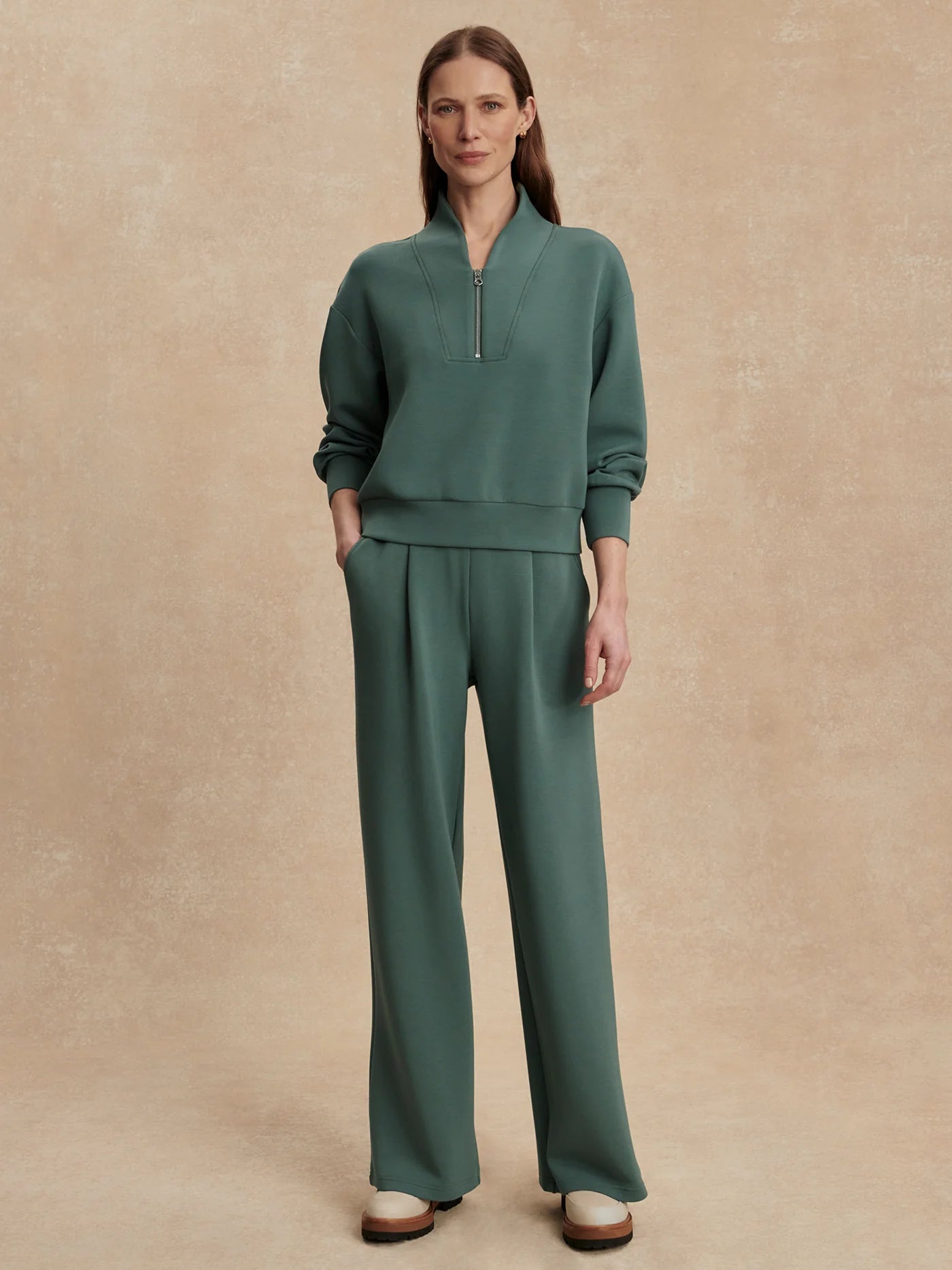 Varley Extra Wide Leg Pant in 29.5" in Dark Forest at Baseline Social